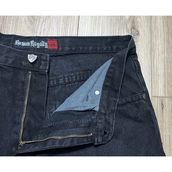 Vintage Roman Royalty RR Black Jean Skater Shorts - Size 38 - Picture 8 of 14